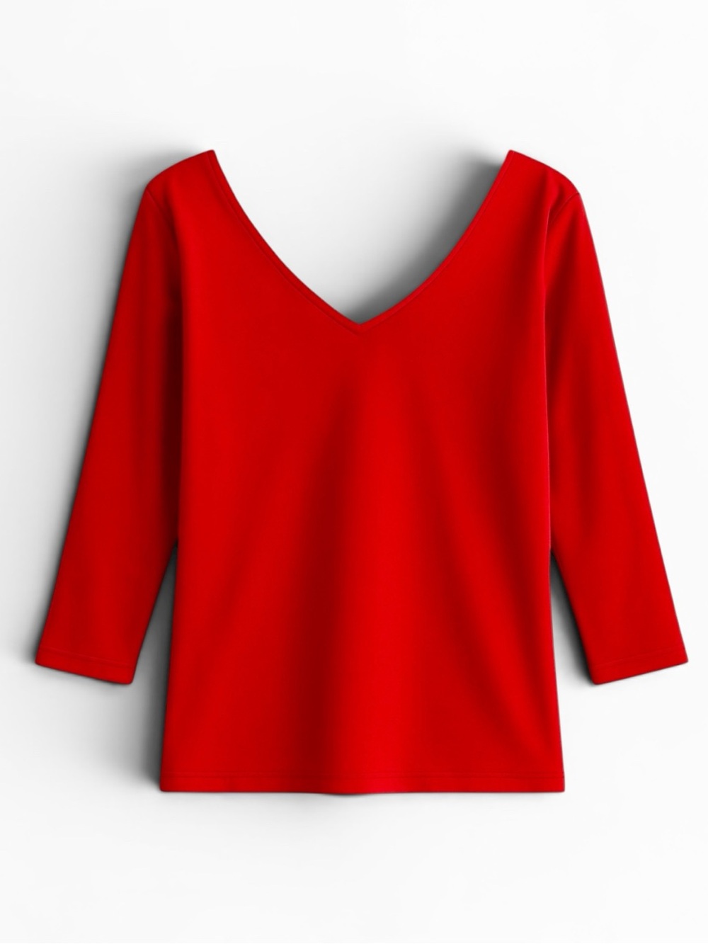 Casual Living V-Neck 3/4 Sleeve Top Travel Casual Workwear Burnt Orange M